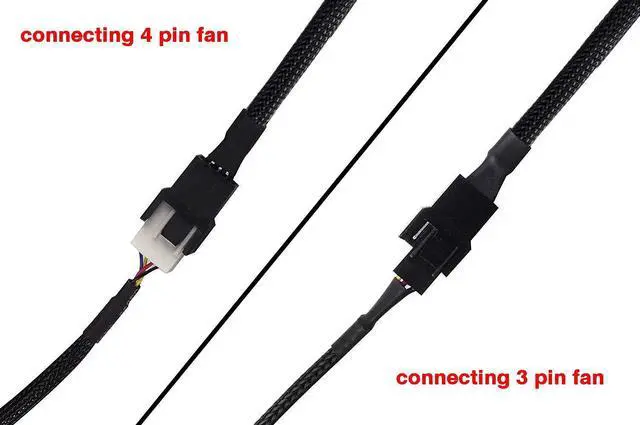 Alt view image 4 of 4 - Vszerda PWM Fan Splitter Adapter Cable Sleeved Braided Y Splitter Computer PC 4 Pin Fan Extension Power Cable 1 to 3 Converter 10 inches (2 Pack)
