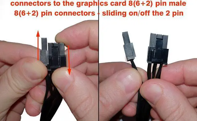 Alt view image 5 of 6 - Vszerda 18 AWG ATX 8 Pin Male to Dual PCIe 8(6+2) Pin Male Power Adapter Sleeved Cable for C.orsair  Modular Power Supply 24+9 Inches