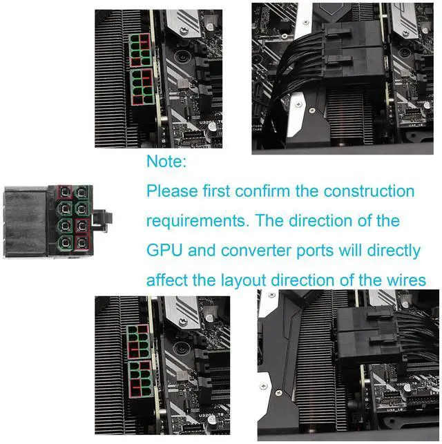 Alt view image 3 of 5 - Vszerda ATX 8-pin Female to 8-pin Male 90-Degree Angle Connector Type A, Desktop PC GPU Graphics Card Power Connector Upward Conversion (Pack of 2)