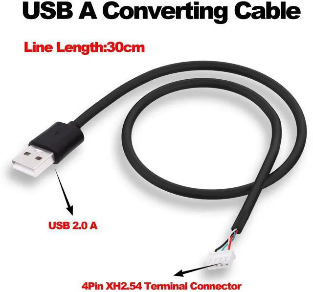 Alt view image 3 of 7 - Vszerda USB A Male to XH2.54 4Pin Motherboard Connector Converting Cable Small 4Pin XH2.54 Terminal to USB 2.0 Type A Adapter Extension Cable Wire for USB Repaire DIY Replacement -30CM-2pcs
