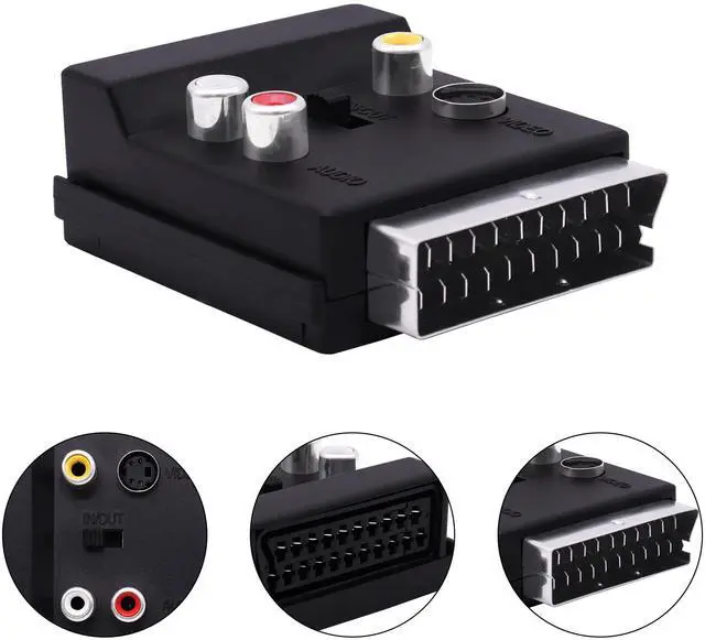 Alt view image 2 of 7 - Vszerda SCART Male to Female 3RCA RGB S-Video(SVHS) Converter Switchable SCART Adapter Plug with SVideo 3 RCA - Composite Video Left + Right Stereo/Mono Audio and Video Connector-2pcs