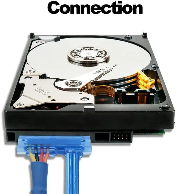 Alt view image 6 of 7 - Vszerda 22Pin SATA Data Power Cable 2 in 1 SATA III 7+15 Pin to 7 Pin Data with IDE 4Pin Power Interface Female to Male Data and Power Combo Extension Cable for Hard Disk Optical Drive -50cm-2pcs