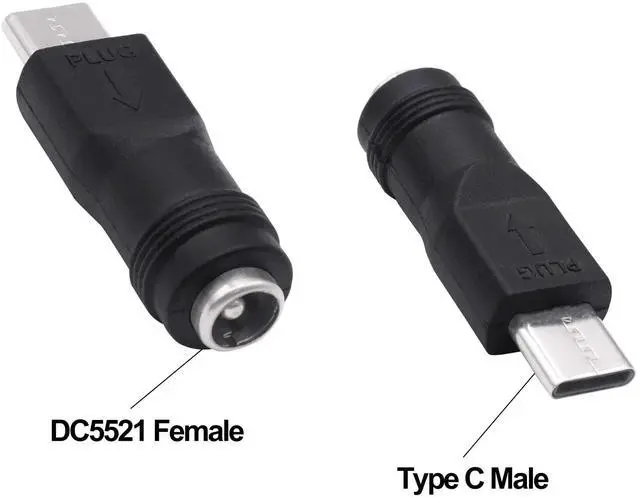 Alt view image 2 of 7 - Vszerda DC 5.5mm x 2.1 mm to USB C Power Adapter Connector 5V DC 5521 Female to USB Type C Male Converter Connector Barrel Jack Plug for Laptop Small Fan Smartphone LED Desk Lamp -5pcs