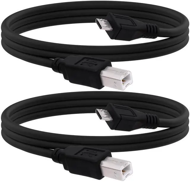 Main image of Vszerda Micro USB Printer Cable Micro USB 5pin Male to Standard USB Type B Male OTG Data Charge Cable for Phone Tablet Printer Electronic Midi Piano -1.5M -2pcs