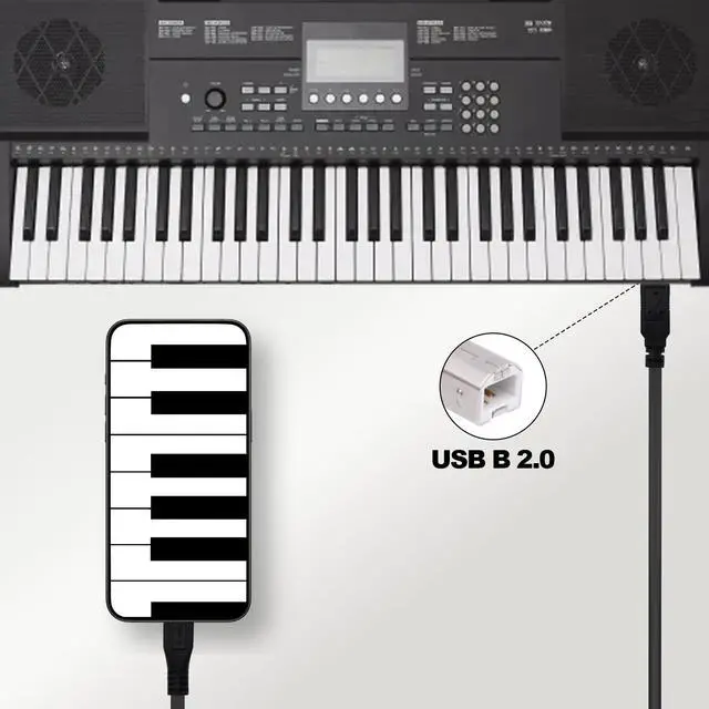 Alt view image 6 of 7 - Vszerda Micro USB Printer Cable Micro USB 5pin Male to Standard USB Type B Male OTG Data Charge Cable for Phone Tablet Printer Electronic Midi Piano -1.5M -2pcs