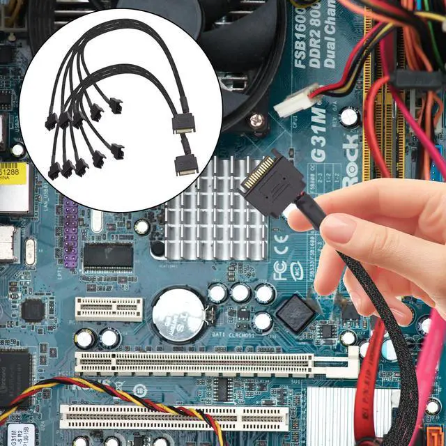 Alt view image 6 of 7 - Vszerda SATA to Fan Splitter Adapter Power Cable 15 Pin SATA to 5 x 3 Pin / 4 Pin 12V PC Case Cooling Fan Splitter Power Supply Cable -27cm - 2pcs