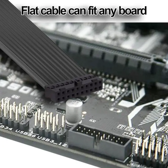 Alt view image 5 of 7 - Vszerda USB 3.0 Header Extension Cable Motherboard 19/20 Pin Male to Female Internal Extension Cable USB 3.0 19Pin 20 Pin Extender Adapter for Solving Motherboards Blocked by Graphics Card -15cm