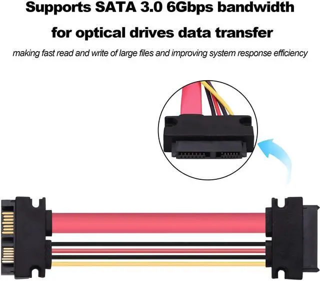 Alt view image 3 of 7 - Vszerda Slimline SATA 13Pin (7+6) Pin Male to Female Extension Cable,13Pin Slimline SATA Laptop Optical Drive Adapter Data Power Cable for Laptop HDD SSD -50cm -2pcs