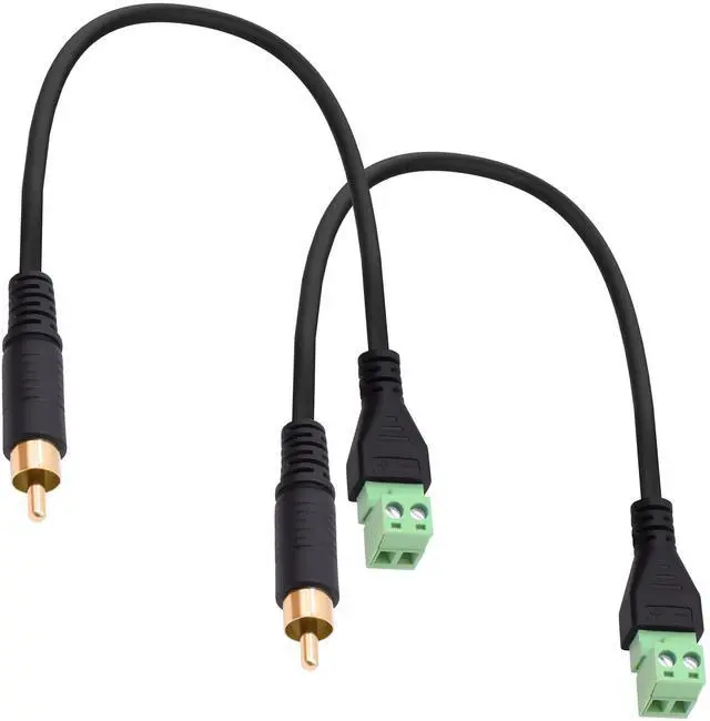 Main image of Vszerda RCA Screw Terminal Block Solderless Connector Cable RCA Male to AV 2Pin Terminal Block Adapter Pluggable Audio Video Converter Extension Cord for Speaker Replacement Repair-30cm-2Pcs