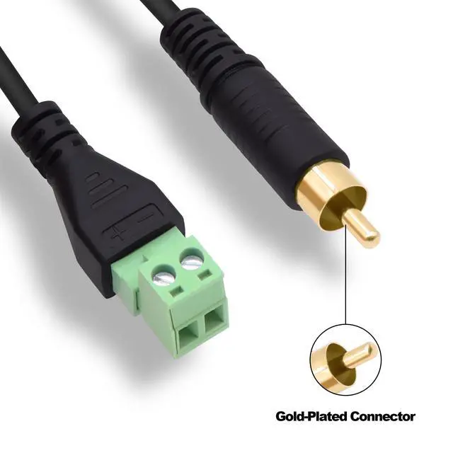 Alt view image 5 of 7 - Vszerda RCA Screw Terminal Block Solderless Connector Cable RCA Male to AV 2Pin Terminal Block Adapter Pluggable Audio Video Converter Extension Cord for Speaker Replacement Repair-30cm-2Pcs