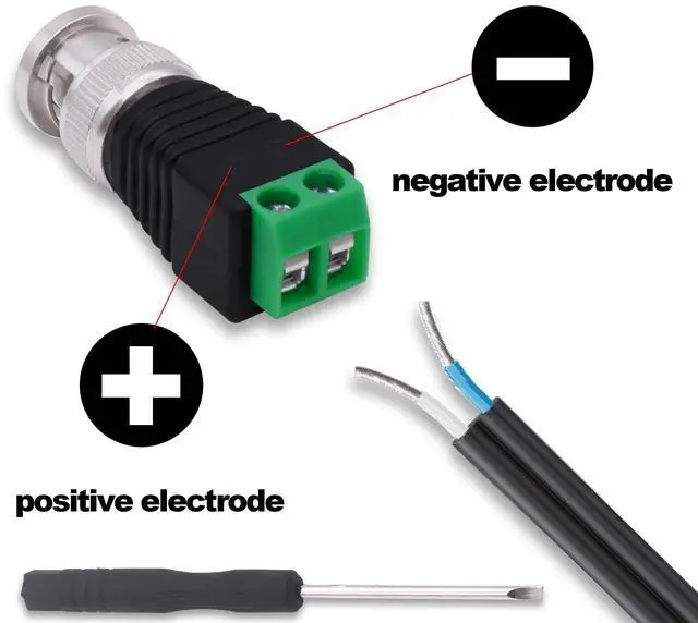 Alt view image 2 of 7 - Vszerda BNC Connector BNC Male to 2Pin Solderless Screw Terminal Block Adapter Video Balun Connector for CCTV Surveillance Camera DVR TV Video-5Pcs (Male)