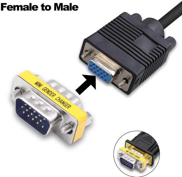 Alt view image 4 of 7 - Vszerda DB15 VGA Gender Changer Solderless Connector Male to Male Adapter D-SUB HD 15 Pin Serial Cable Coupler for PC Monitors Projectors-4pcs