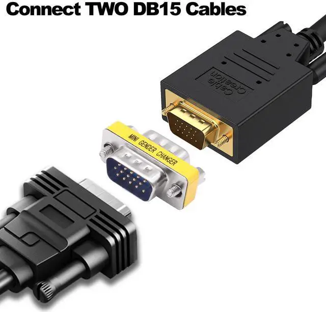 Alt view image 4 of 7 - Vszerda DB15 VGA Gender Changer Solderless Connector Male to Female Adapter D-SUB HD 15 Pin Serial Cable Coupler for PC Monitors Projectors-4pcs
