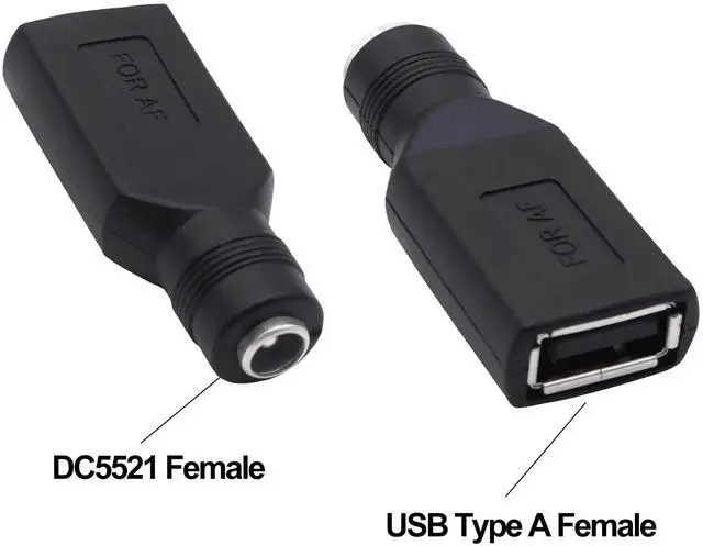 Alt view image 2 of 7 - Vszerda USB A to DC 5.5mm x 2.1mm Adapter DC 5521 Female to USB A Female Power Converter Connector Charger Adapter for Laptop Small Fan Smartphone LED Desk Lamp -5pcs