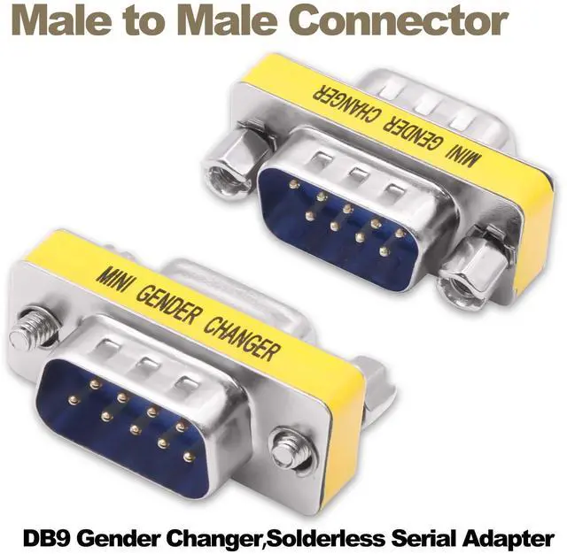 Alt view image 5 of 7 - Vszerda DB9 Gender Changer Solderless Connector Male to Male Adapter Mini RS232 D-SUB 9 Pin Serial Cable Coupler-4pcs
