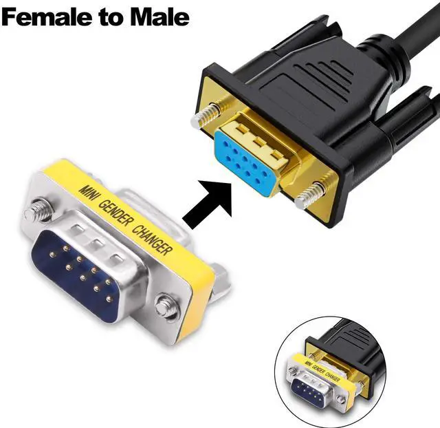 Alt view image 4 of 7 - Vszerda DB9 Gender Changer Solderless Connector Male to Male Adapter Mini RS232 D-SUB 9 Pin Serial Cable Coupler-4pcs