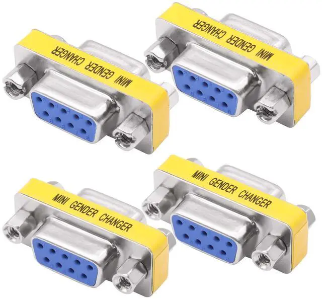 Main image of Vszerda DB9 Gender Changer Solderless Connector Female to Female Adapter Mini RS232 D-SUB 9 Pin Serial Cable Coupler-4pcs