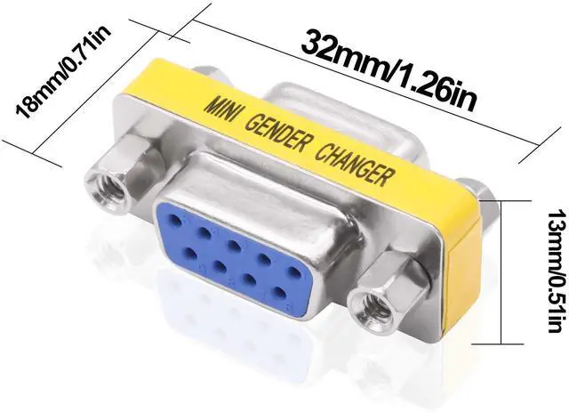 Alt view image 2 of 7 - Vszerda DB9 Gender Changer Solderless Connector Female to Female Adapter Mini RS232 D-SUB 9 Pin Serial Cable Coupler-4pcs