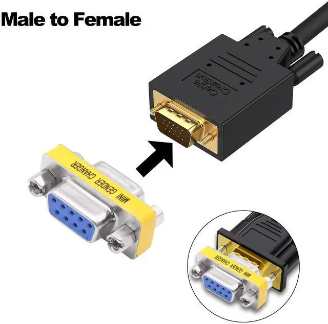Alt view image 4 of 7 - Vszerda DB9 Gender Changer Solderless Connector Female to Female Adapter Mini RS232 D-SUB 9 Pin Serial Cable Coupler-4pcs