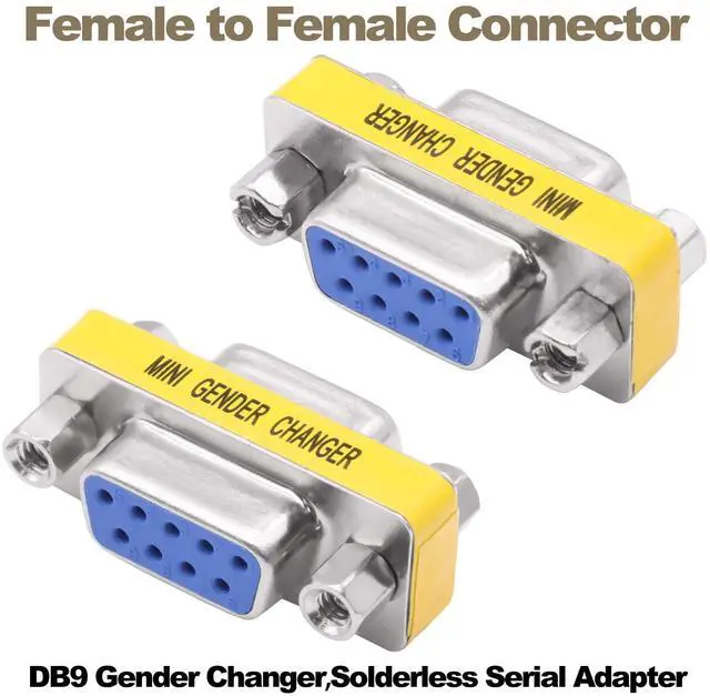 Alt view image 5 of 7 - Vszerda DB9 Gender Changer Solderless Connector Female to Female Adapter Mini RS232 D-SUB 9 Pin Serial Cable Coupler-4pcs