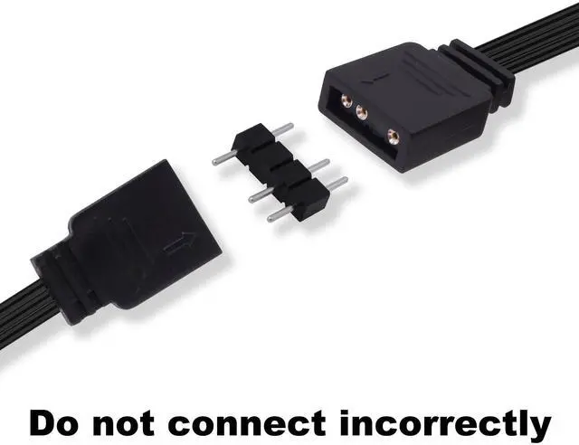 Alt view image 3 of 7 - Vszerda ARGB Extension Cable 5V 3 Pin Addressable RGB Connector Adapter Extension Cable Synchronous Cord Wire for ARGB LED Fans-1M/3.3FT-2Pcs