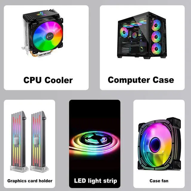 Alt view image 6 of 7 - Vszerda ARGB Extension Cable 5V 3 Pin Addressable RGB Connector Adapter Extension Cable Synchronous Cord Wire for ARGB LED Fans-1M/3.3FT-2Pcs