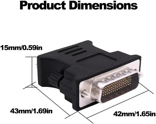 Alt view image 7 of 7 - Vszerda LFH DMS-59 Pin to HDMI 1.4 Adapter 59 Pin DVI Male to HDMI Female Convertor Connector for PC Desktop Graphics Card Computer Accessory