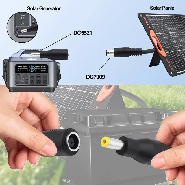 Alt view image 5 of 7 - Vszerda DC 5.5mm x 2.1mm to 7.9mm x 0.9mm Power Plug Connector DC7909 Female to DC5521 Male Converter Adapter for Solar Panels Portable Power Station RV Car Rechargeable Battery-4Pcs