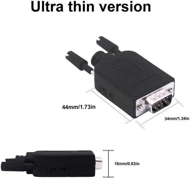 Alt view image 3 of 7 - Vszerda DB9 Solderless Connector Breakout Board RS232 D-SUB 9 Pin Serial to RXD TXD GND 235 Adapter Terminal Block with Case 2 Packs (Male)