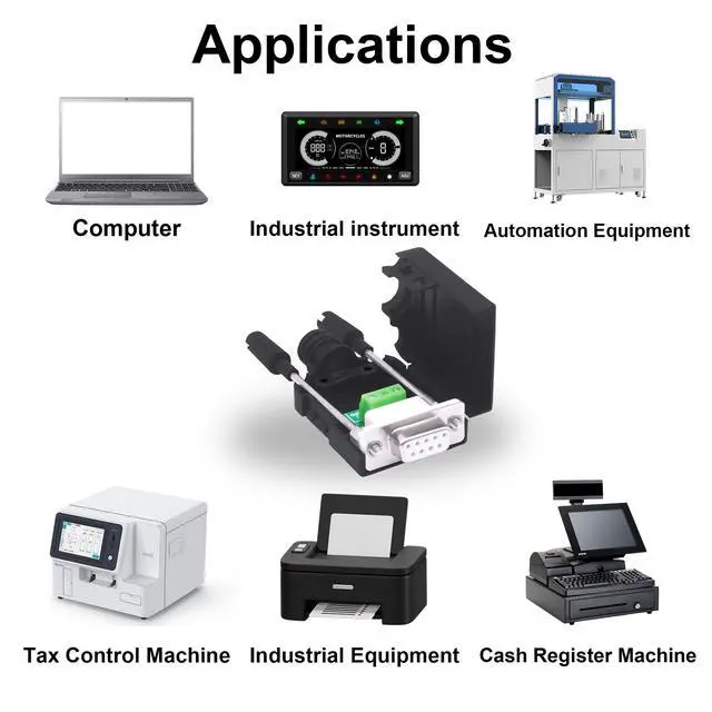 Alt view image 4 of 7 - Vszerda DB9 Solderless Connector Breakout Board RS232 D-SUB 9 Pin Serial to RXD TXD GND 235 Adapter Terminal Block with Case 2 Packs (Female)