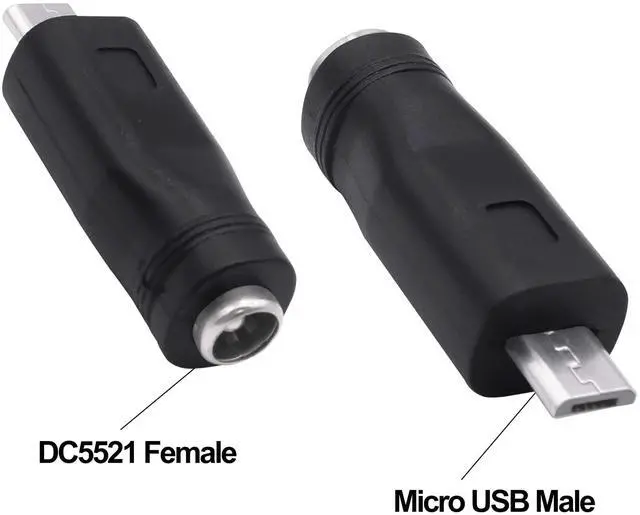 Alt view image 2 of 7 - Vszerda DC 5.5mm x 2.1mm to Micro USB Adapter DC 5521 Female to Micro USB Male Plug Converter Power Charger Connector for Laptop Tablet Smartphone -5pcs