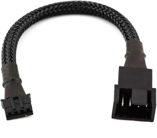 Main image of Vszerda Micro 4-Pin GPU Fan Adapter Cable - 6-inch (15cm), Black Sleeved - Micro PH (2.0mm) 4-Pin PWM Graphics Card Fan Adapter Cable for Connecting 3-Pin/4-Pin PC Fans