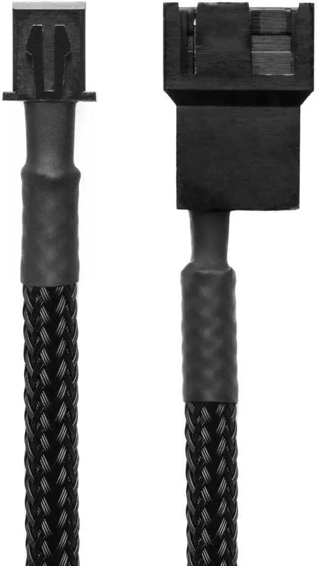 Main image of Vszerda Mini 2-Pin Fan Adapter Cables (2-Pack) - 4-inch (10cm), Black Sleeved - Connect 3-Pin & 4-Pin PC Fans to Mini 2-Pin JST XH 2.5mm Headers