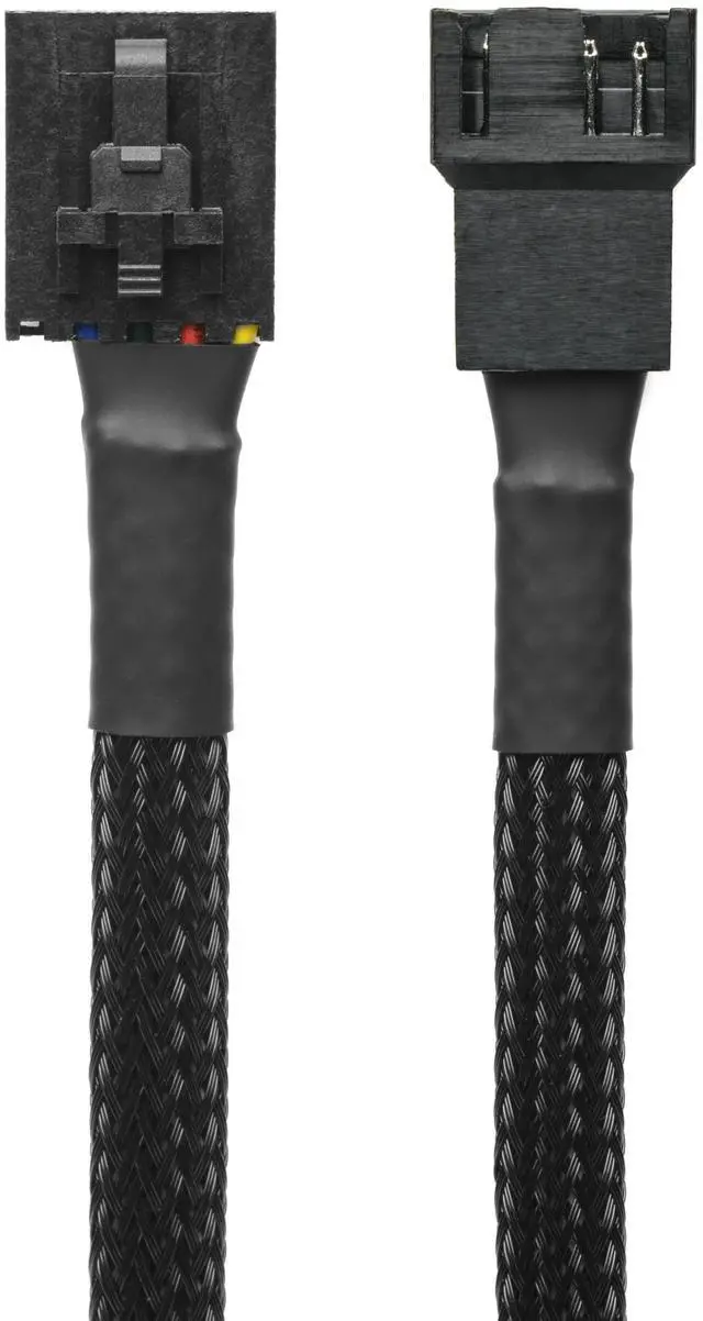Main image of Vszerda 5-Pin PWM PC Fan Adapter Cable for D.ell Motherboards - 6-inch (15cm), Black Sleeved - Connect Standard 4-Pin Computer Fans to D.ell Latching 5-Pin Fan Headers