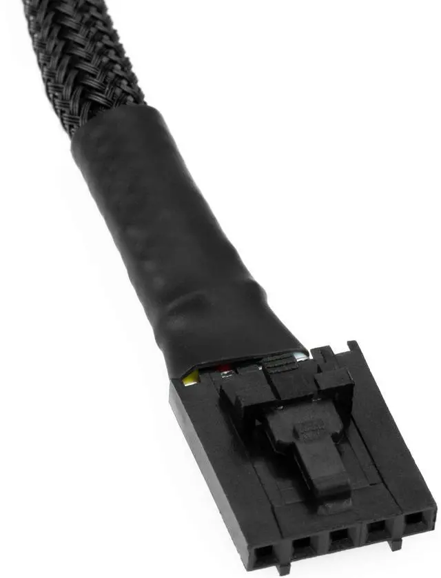 Alt view image 4 of 7 - Vszerda 5-Pin PWM PC Fan Adapter Cable for D.ell Motherboards - 6-inch (15cm), Black Sleeved - Connect Standard 4-Pin Computer Fans to D.ell Latching 5-Pin Fan Headers