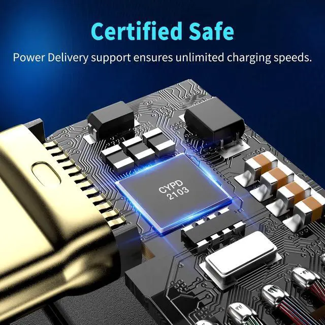 Alt view image 6 of 7 - Vszerda USB4 Thunderbolt 4 Cable, 240W Charging, 40 Gbps Data, 8K @ 60Hz HDR, USB C to USB C, 90Degree for Hub, Dock MacBook, M2, M3, Mac SSD (90Degree USB4 40G 240W 1.5M)