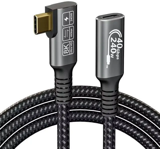 Main image of Vszerda USB C 4 Extension Cable, with Thunderbolt 4 Cable, 240 W Charging, 40 Gbps Data, 8K @ 60Hz 4K, PD3.1, USB C Female, for Hub, Dock MacBook, SSD 0.5M