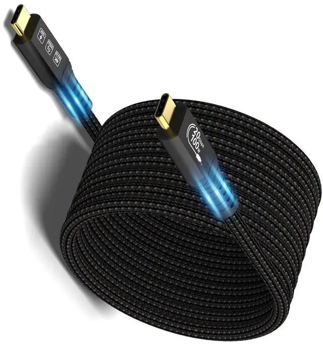 Main image of 6M 20Gbps USB C 3.2 Gen 2 Cable, Type C 4K@60Hz UHD Video 5A/100W PD3.0 Fast Charge w/E-Marker Compatible with Thunderbolt 3/4 for iPhone MacBook Samsung Galaxy Dell Monitor (USBC 3.2 20G 100W 6M)