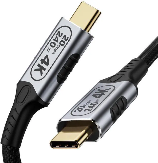 Main image of Vszerda 0.8ft USB-C to USB-C 20Gbps Cable, 4K@60Hz Video, 240W PD, High Speed Data Transfer, Compatible with Laptops, Tablets, Smartphones