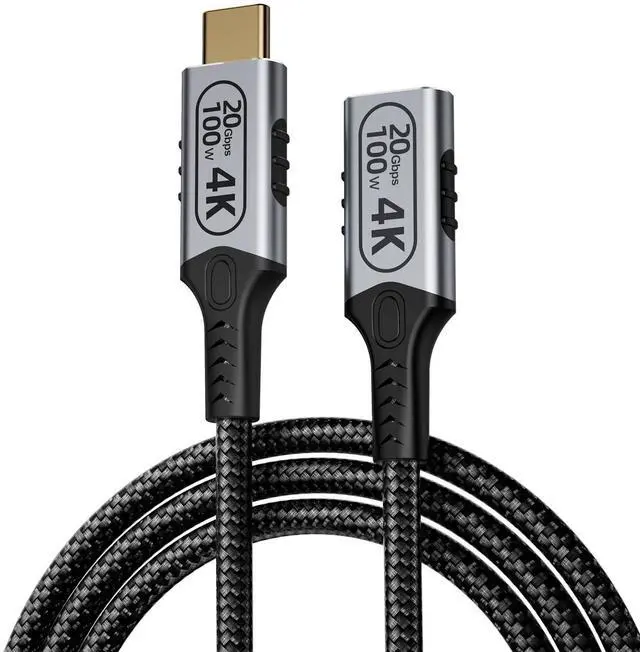 Main image of Vszerda USB C Extension Cable 6.6ft, 100W Charging USB c 3.2 Extension Cable, high Speed 20gbps Data Transfer/4K Video usbc Female to usbc Male Compatible with Thunderbolt 4/3