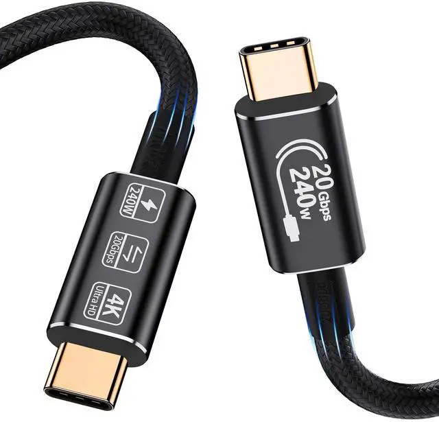 Main image of Vszerda Short USB c Data Cable,usbc to usbc 1.65ft,USB c 3.2 Monitor Cable Support 20Gbps 240W PD Fast Charging Cable, high Speed USB to USB c Cable,Compatible with MacBook,Samsung Galaxy,SSD