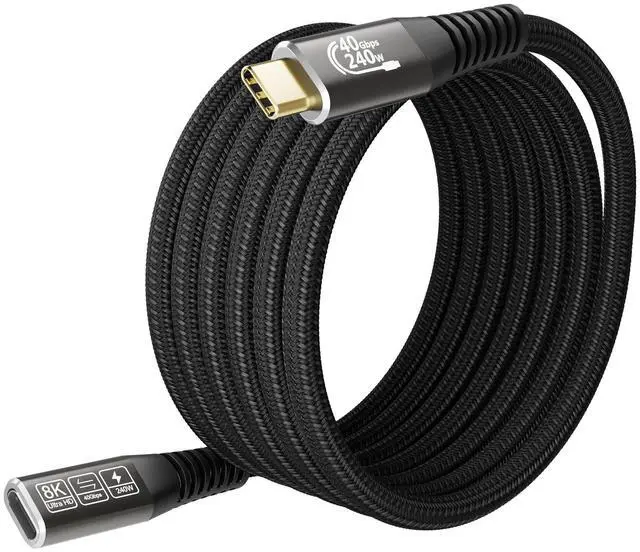 Main image of Vszerda USB-C for Thunderbolt 4 Extension Cable 40Gbps Data Transfer, USB c Male to USB c Female Cable, 8K Display/PD 240W, Compatible with Thunderbolt 3/USB 4/3/SSD eGPU 2M/6.6FT
