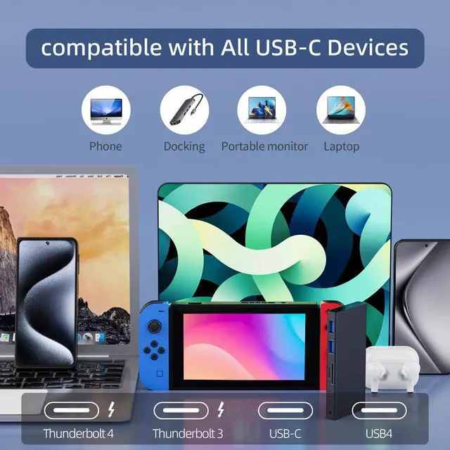 Alt view image 7 of 7 - Vszerda USB 4 Cable 3.3 ft, Supports 8K HD Display, 40 Gbps Data Transfer, 240W Charging USB C to USB C Cable, Compatible with Thunderbolt 4/3, Type-C Laptop, Hub, Docking, and More