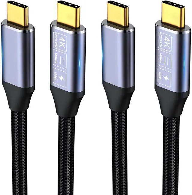 Main image of Vszerda Short USB c Cable 2pack 1.6FT, Type C USB 3.1 Gen 2 10Gbps USB c Data Transfer 4K@60Hz Output 5A 100W Fast Charge,usbc to usbc Cable Compatible with Thunderbolt 3