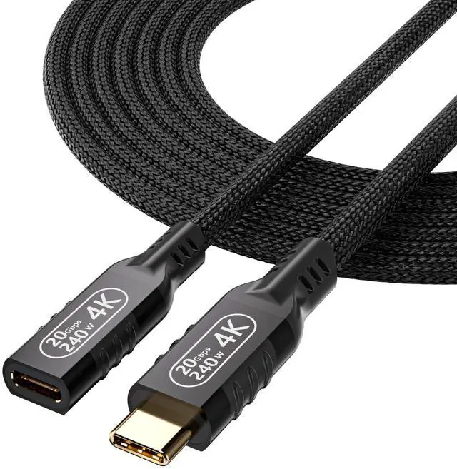 Main image of usb c extension cable 10ft/3M,usbc female to male,long usb c monitor cableusb c video cable 4kusb c extension cable 20gbps240W PD Fast Charging Compatibility with thunderbolt 3 extension cable.