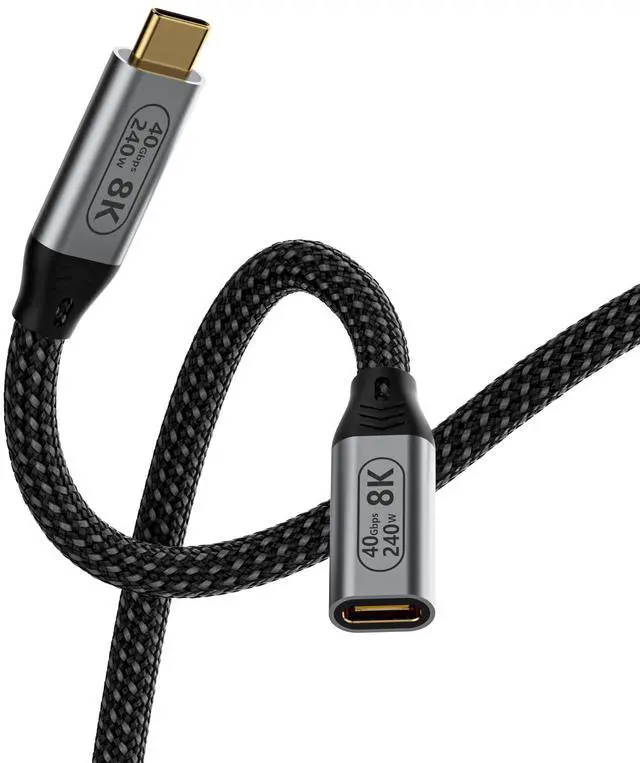 Main image of usb c extension cable Compatible with thunderbolt 4 extension cable,usb 4 cable data transfer 40gbps, usb c male to female Ultra HD 8K@60Hz&4K@120Hz Video for monitor 3.3ft/1M 240W Fast Charging.