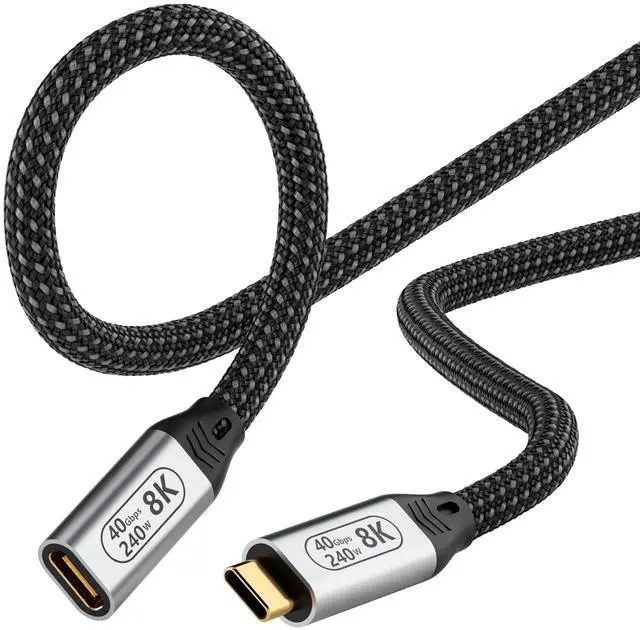 Main image of Vszerda 6.6ft/2M USB4 Cable, USB-C Female to USB-C Male, 40Gbps Data Transfer, 8K@60Hz Video, 240W Fast Charging, Compatible with Thunderbolt 4, Laptop, Tablet, Smartphone, Monitor