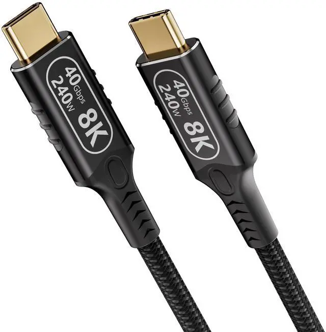 Main image of short usb c to usb c cable 1ft Compatible With Thunderbolt 4 and Thunderbolt 3,usb4 cable 40gbps data,240W fast charging,Single 8K/Dual 4K Video,usbc male to male for Monitor, apply to Hub,Smartphone.