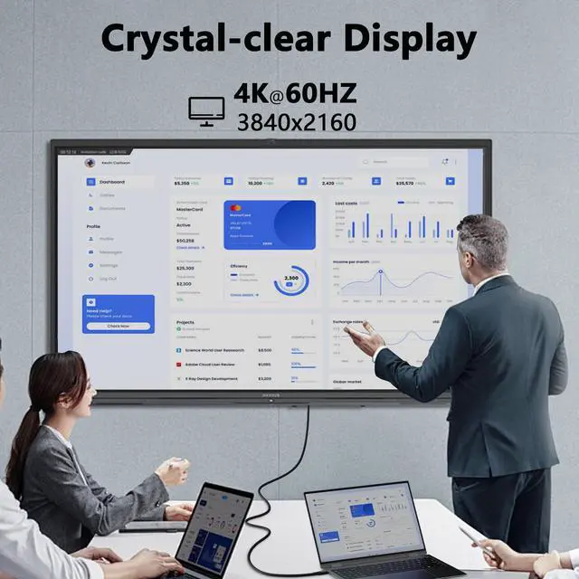 Alt view image 4 of 7 - Vszerda USB c 3.2 gen 2 Data Transfer 20 Gbps Cable 10ft/3musbc Nylon Long Fast Charging Cable 240 watt,USB c 4K Video Cable Compatibile laptops, Smartphone, Monitor.