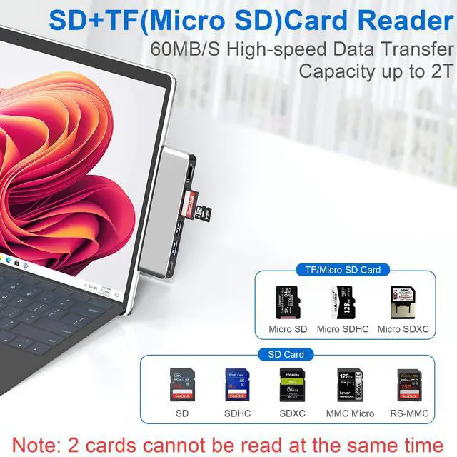 Alt view image 6 of 7 - Surface Pro 9/10/11/X USB Hub Docking Station, Surface pro 9 Accessories with 4K HDMI, USB-C Thunerbolt 4 (Display+Data+100W Charging), 2 USB 3.0, SD/TF, USB C Hub for Surface Pro 9/Pro10/Pro11/ProX